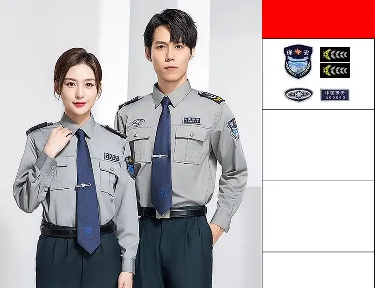Hotel Doormen Staff Work Wear for men featuring male and female uniform shirts with ties.