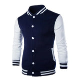 Wine Red Varsity Jacket Men Slim Fit