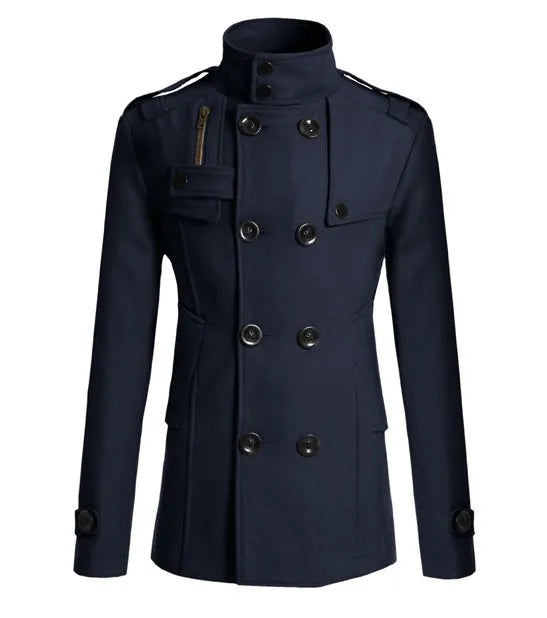 Men Wool Overcoat Long Woolen Coat Casual Mens Outerwear