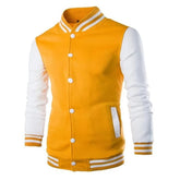 Wine Red Varsity Jacket Men Slim Fit