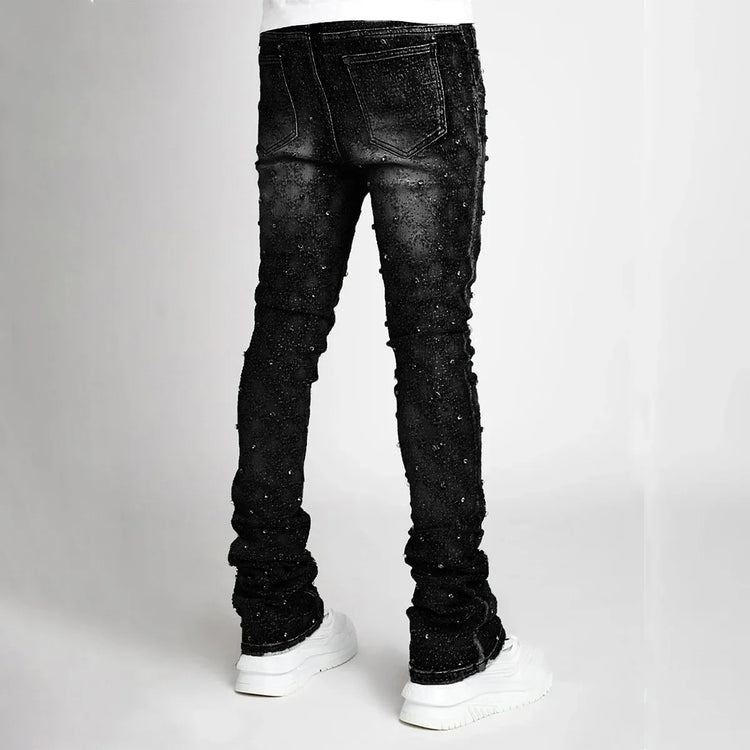Men Straight-Leg Pearl Denim Pants