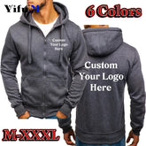 Custom Logo Zip Hoodie Jacket Mens Coats