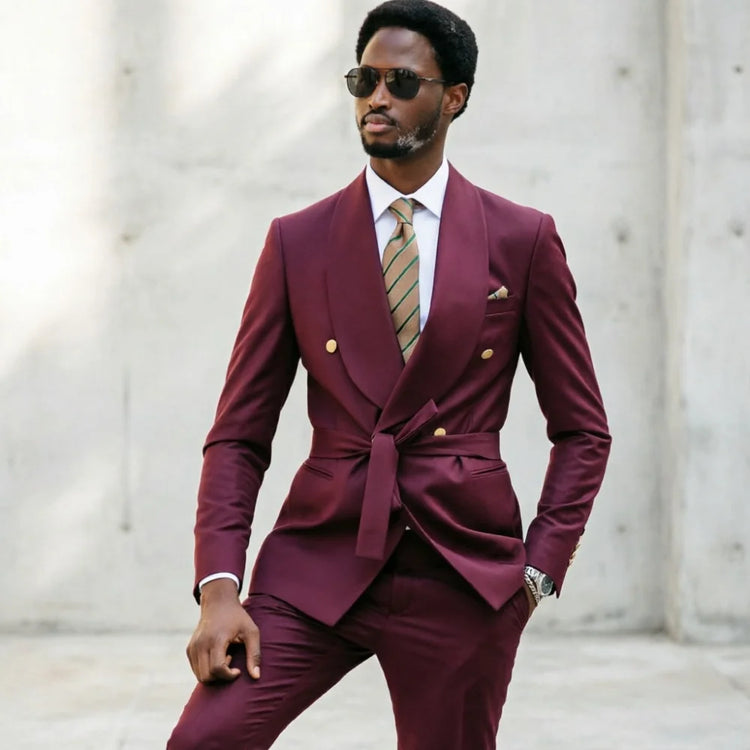 Green Double Breasted Mens Wedding Suit Tuxedo