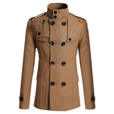 Men Wool Overcoat Long Woolen Coat Casual Mens Outerwear