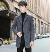 Men Wool Fleece Winter Tuxedo Coat Jacket
