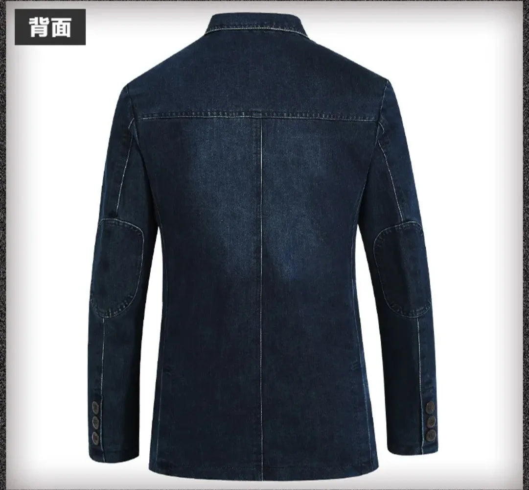 Mens Denim Single Breasted Blazer