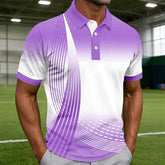 Mens Golf 3D Print Breathable Polo Shirt Wear