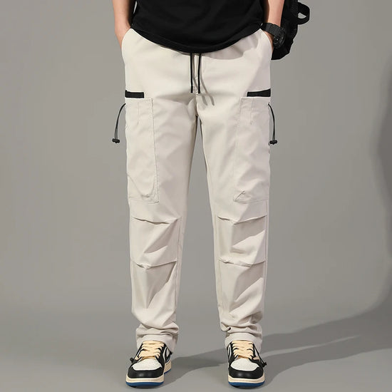 Mens Korean Cargo Pants Casual Multi Pocket Hiking