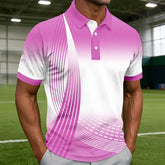 Mens Golf 3D Print Breathable Polo Shirt Wear