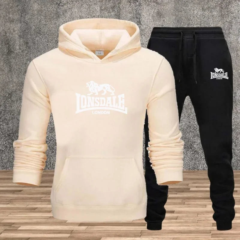 Mens Hoodie Sweatpants Casual Tracksuit Set