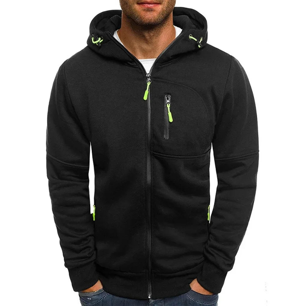 Mens slim fit zip hoodie sportswear wear