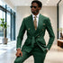 Green Double Breasted Mens Wedding Suit Tuxedo