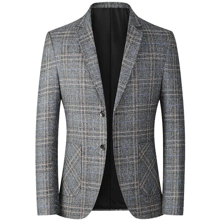 Striped Mens Blazer Casual Business Coat