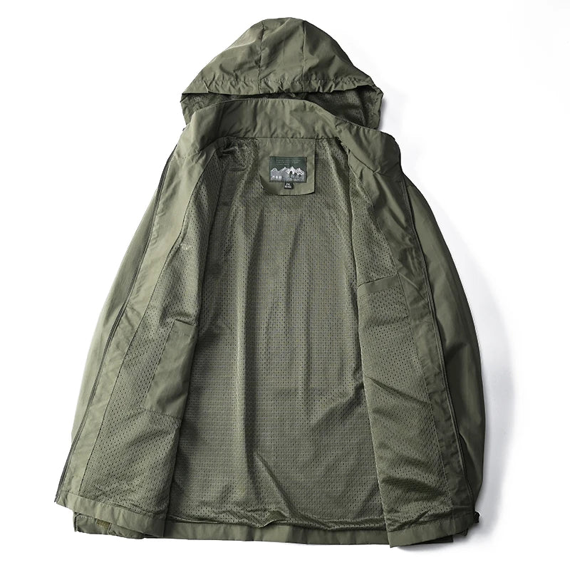 Men Tactical Waterproof Hooded Jacket 