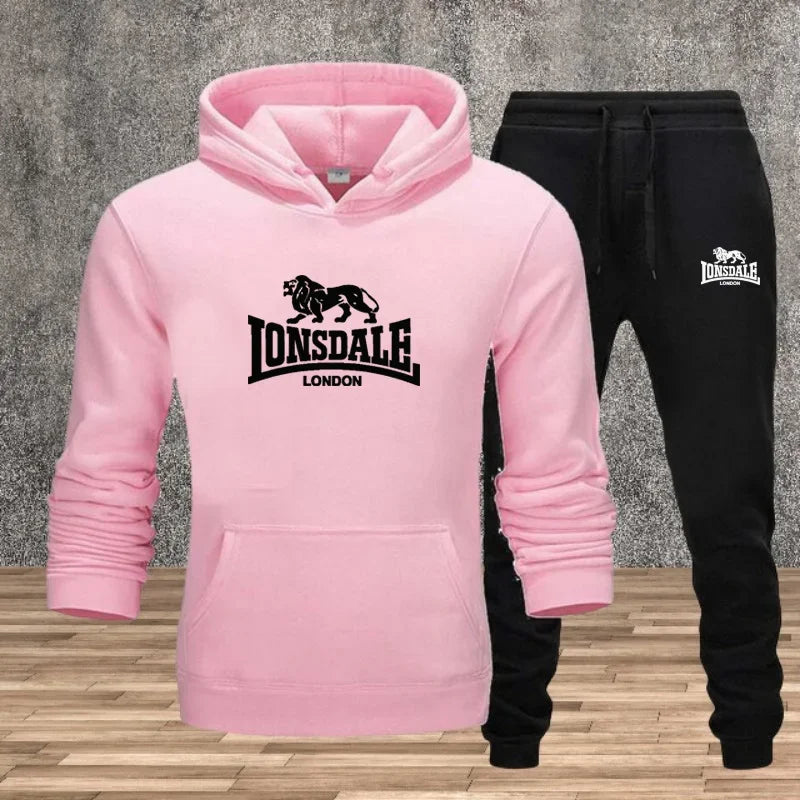 Mens Hoodie Sweatpants Casual Tracksuit Set