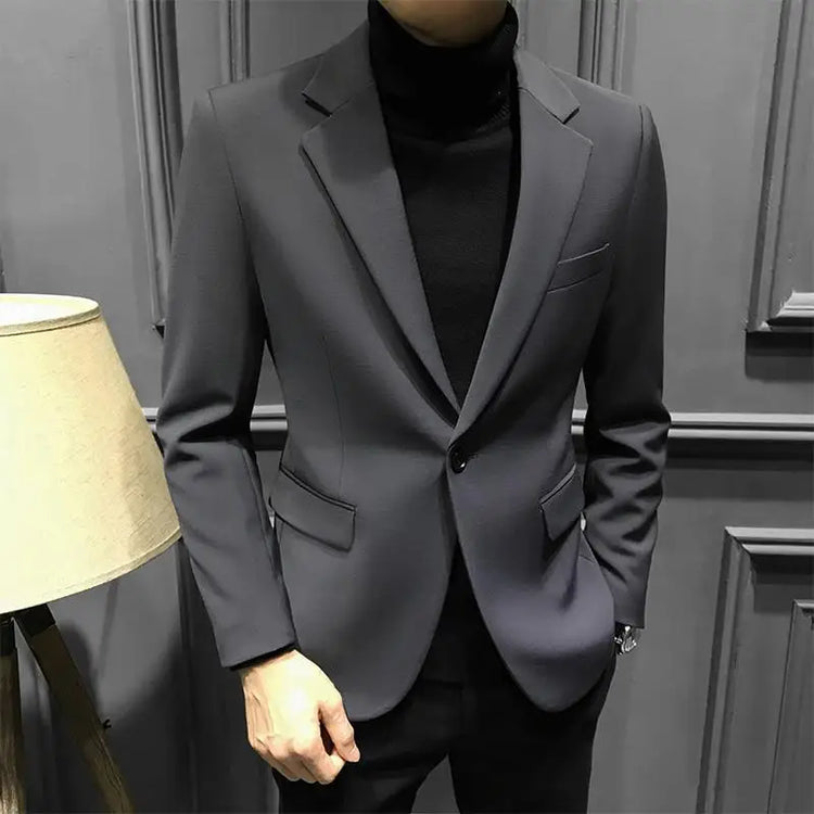 Mens Plaid Single Breasted Blazer