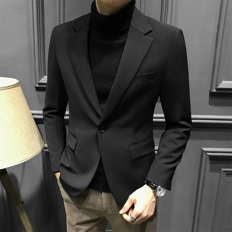 Mens Plaid Single Breasted Blazer