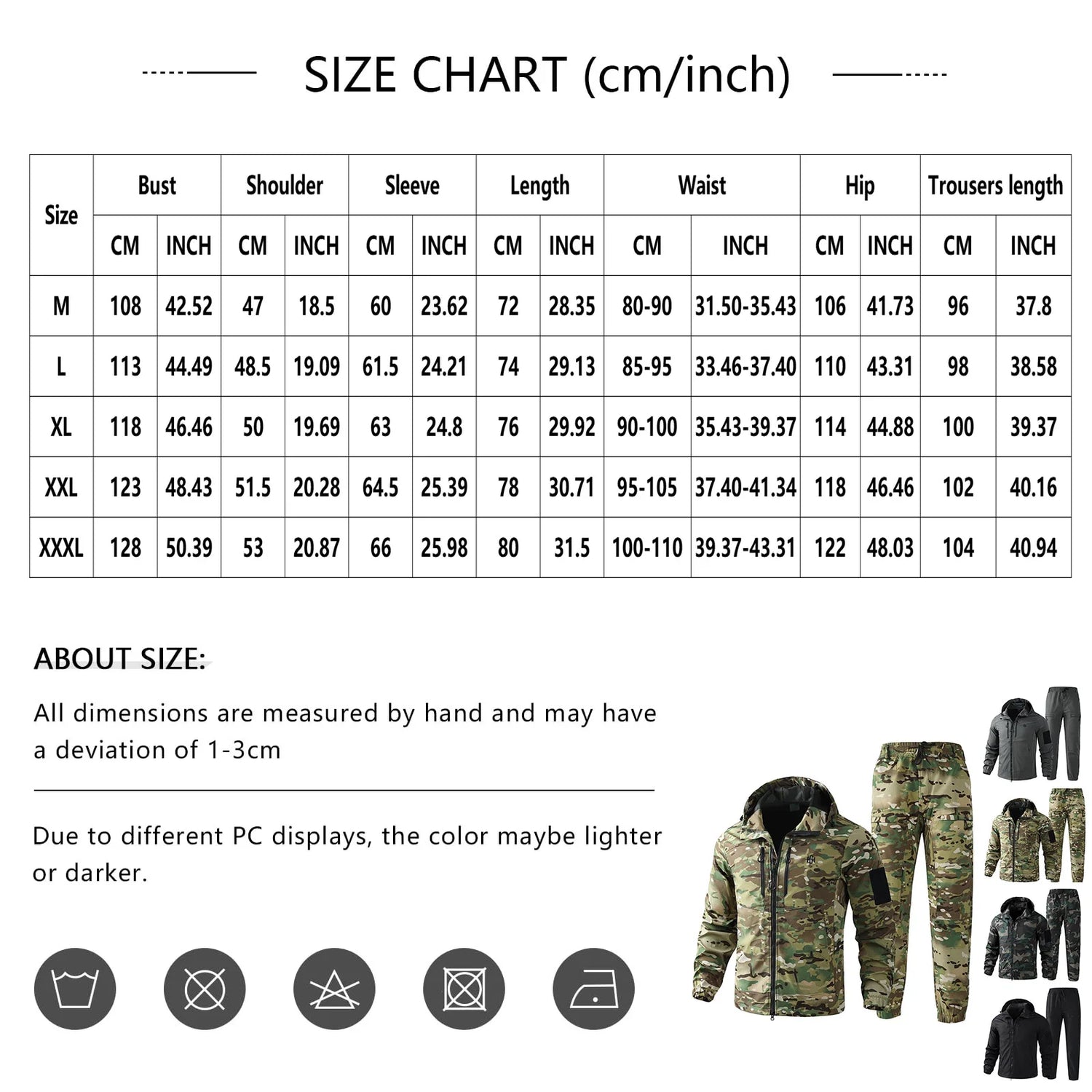 Men Waterproof Workwear Hiking Training Suit