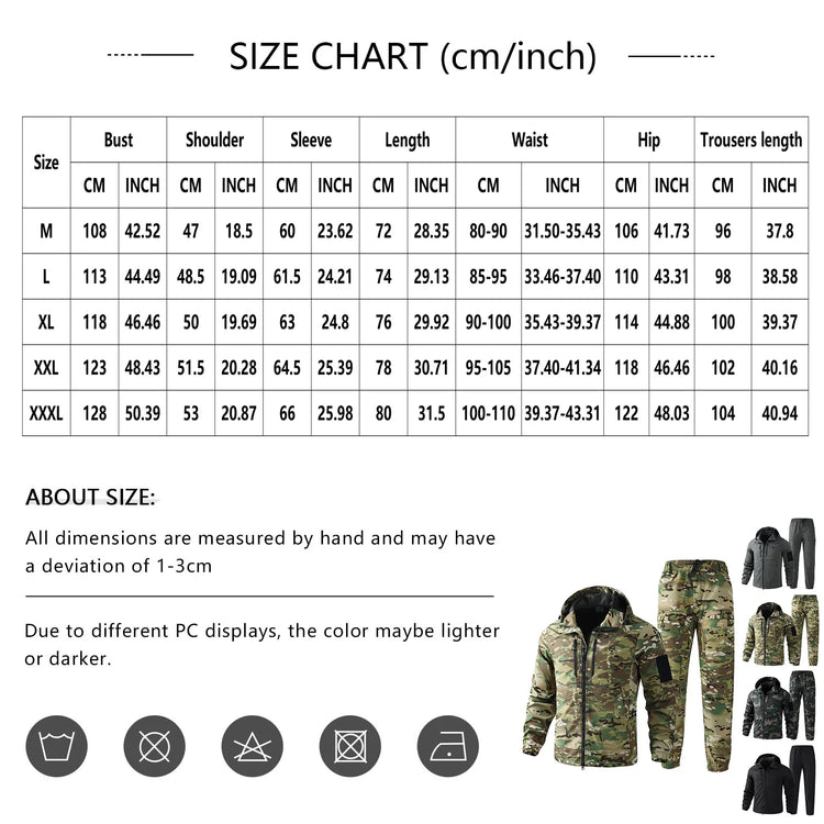 Men Waterproof Workwear Hiking Training Suit