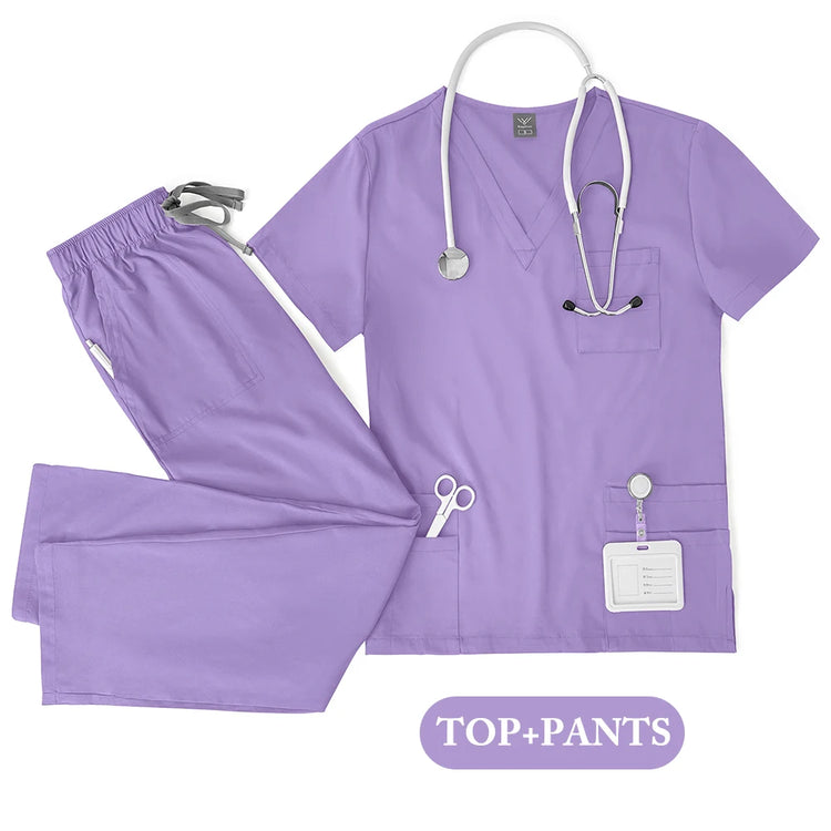 Unisex Medical Scrubs Uniform Set