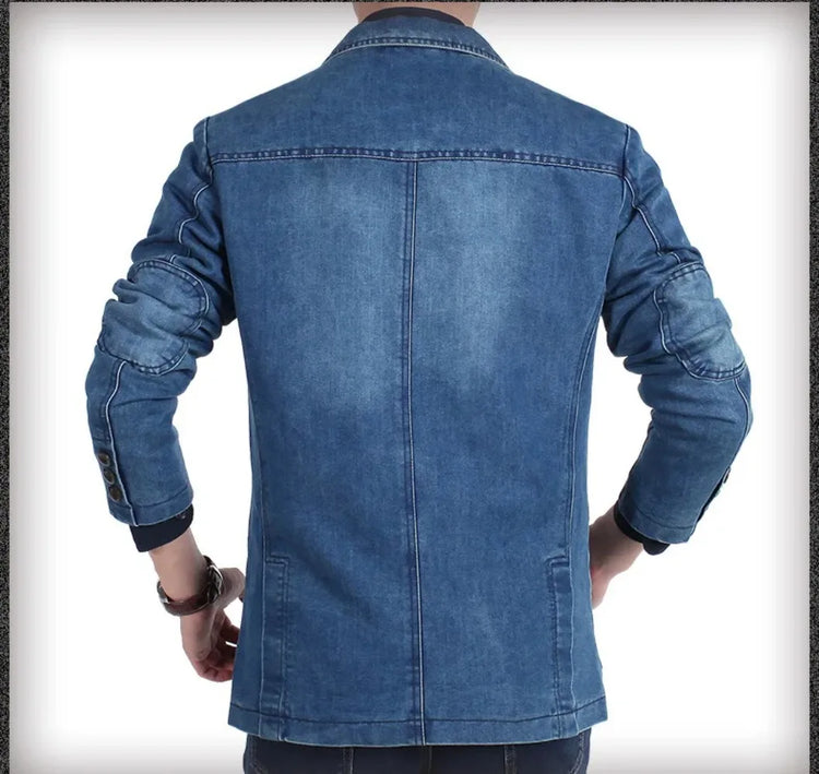 Mens Denim Single Breasted Blazer