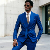 Green Double Breasted Mens Wedding Suit Tuxedo