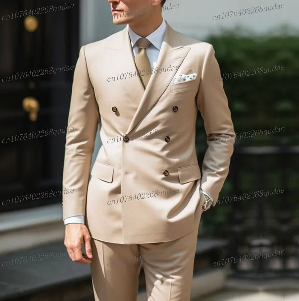 Pink Groom Wedding Tuxedo Suit 2025 Male