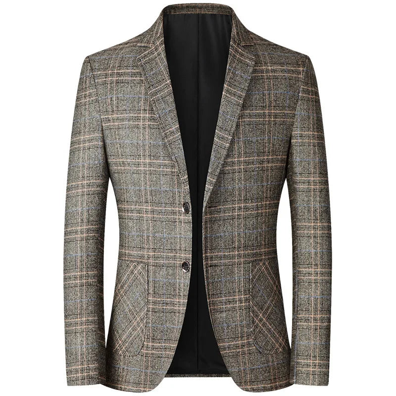 Striped Mens Blazer Casual Business Coat