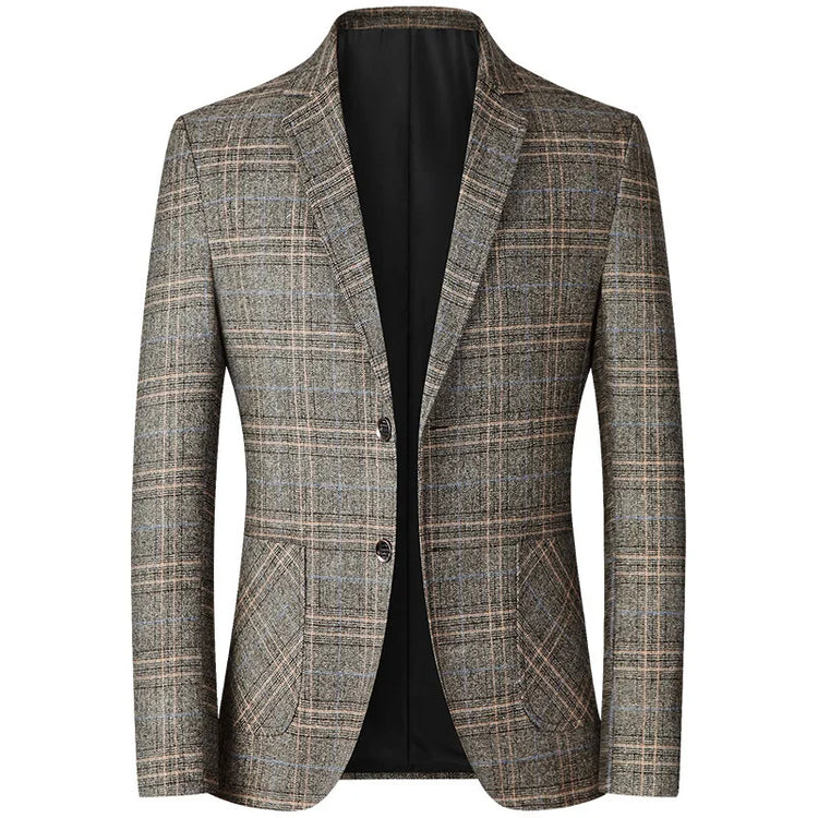 Striped Mens Blazer Casual Business Coat