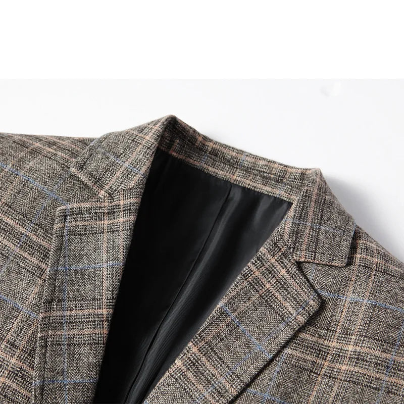 Striped Mens Blazer Casual Business Coat