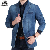 Mens Denim Single Breasted Blazer