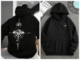 Mens Compass Streetwear Hooded Sweatshirt