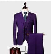 Men Slim Fit Luxury 3 Piece Wedding Suit Set Mens