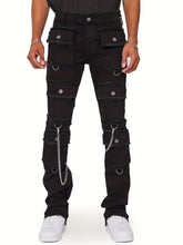  Multi Pockets Design Denim Cargo Pants 