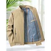 Mens Stand Collar Zip-Up Blazer Jacket