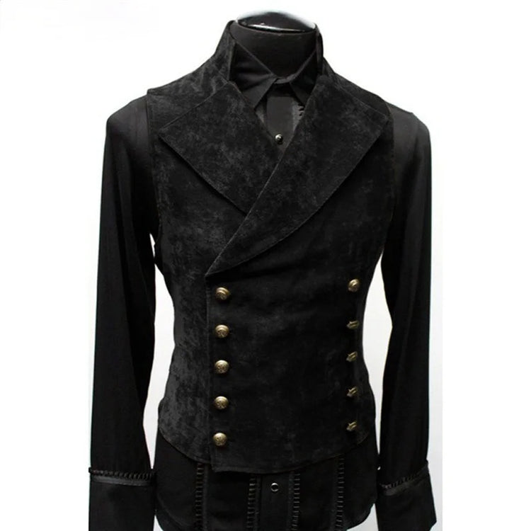 Mens Gothic Victorian Double Breasted Vest