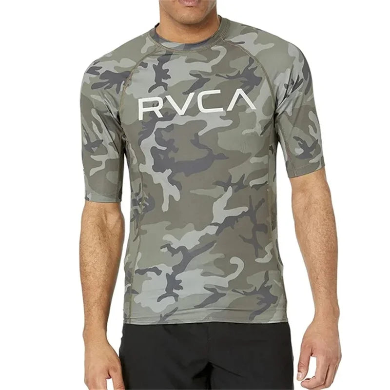 Unisex UV Surf Rash Guard Swim Shirt Top