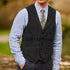 Men Suede Faux Leather Work Vest Utility Layering Vest